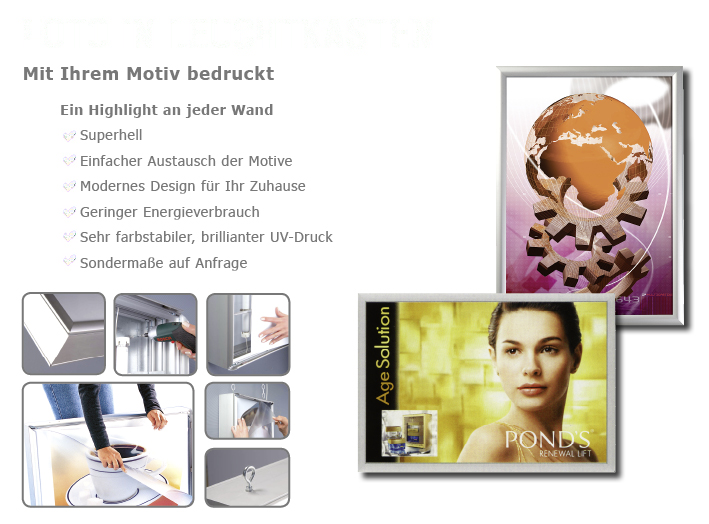 Foto in Leuchtkasten