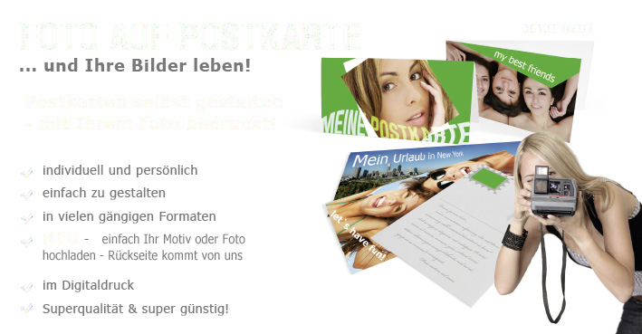 Foto auf Postkarte